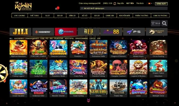 Đa dạng các thể loại game bắn cá để trải nghiệm tại K9WIN