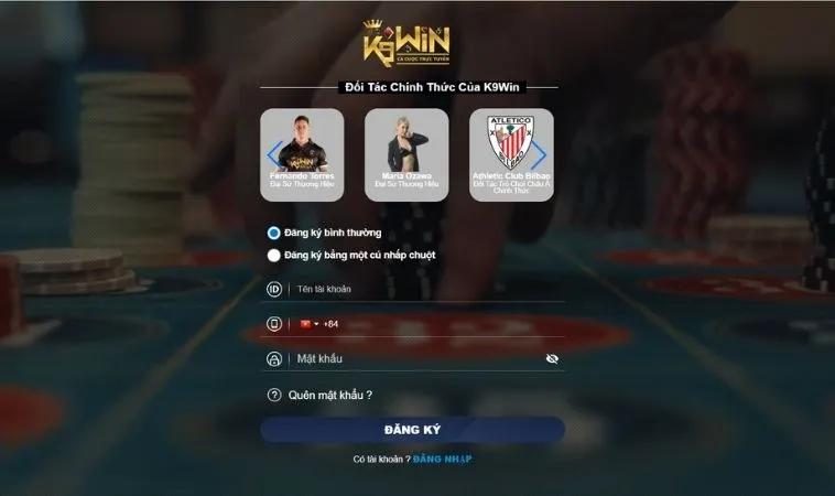 Đăng Ký K9WIN - Hướng Dẫn Nhanh Cho Bet Thủ Mới Tham Gia 2 Giao diện đăng ký K9WIN