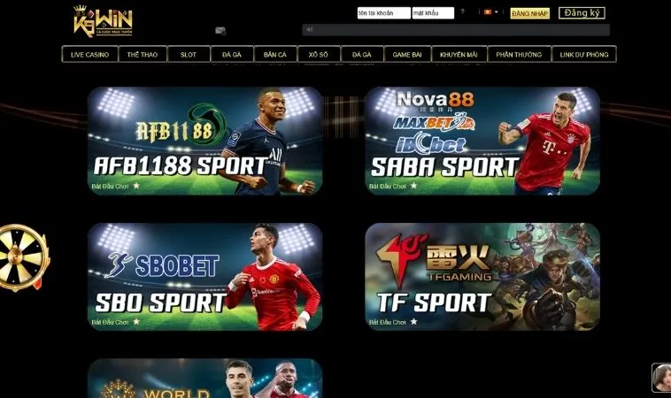 Nhà cái K9WIN hợp tác với nhiều cung cấp game cá cược thể thao hàng đầu